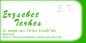 erzsebet terhes business card